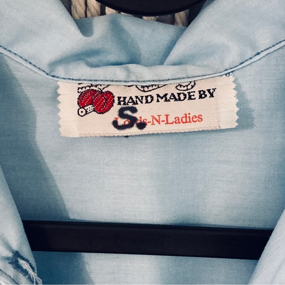 Light Blue Handmade Women's Sleeveless Renaissance Tunic V Neck Tie Up Loose - Picture 3 of 13